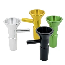 2PCS Metal Male Pipe Bowl with Handle 14mm Adapter Tool for Hookah Bong Pipes