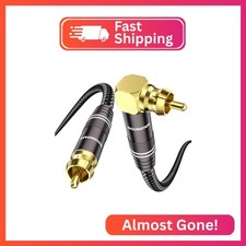 SOUNDFAM Heavy-Duty Subwoofer Cable 10ft - Military Braided Jacket, Cold-Resista