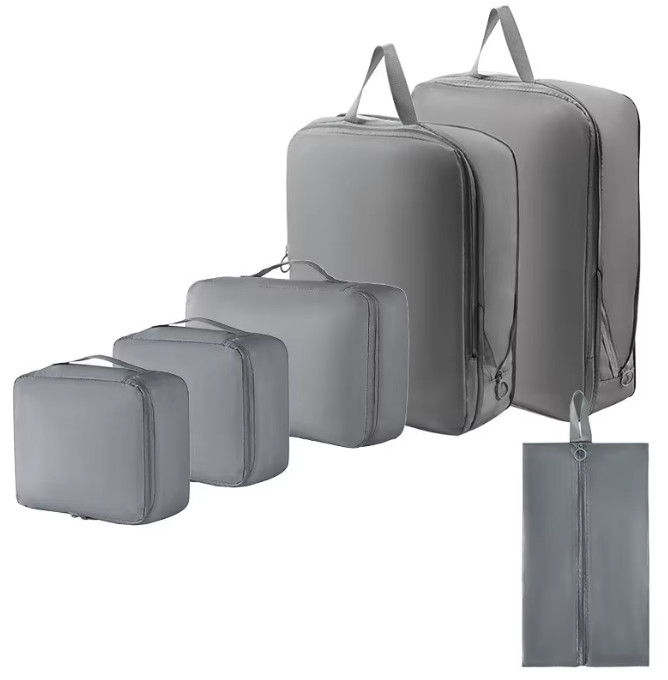 6Pcs Set Compression Packing Cubes Travel Accessories Expandable Travel Luggage 