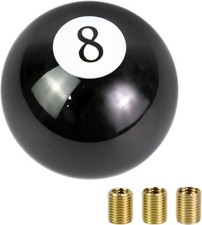 8 Ball Gear Shifter Knob With 3 Threaded Adapters Black 8 Ball Gear Shifter Knob With 3 Threaded Adapters Black