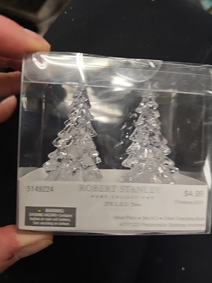 #ad Robert Stanley 2 Pack LED Christmas Trees Color Changing. 3 Inches Tall $12.00