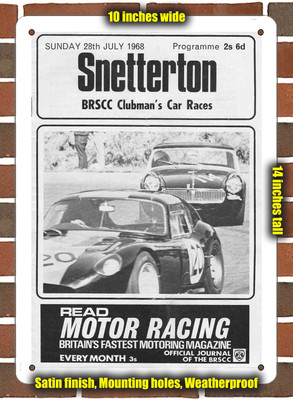 Metal Sign - 1968 Snetterton Circuit Racing Program - 10x14 inches