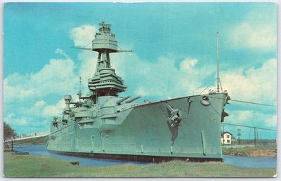 Vintage Battleship Texas at San Jacinto Battle Grounds Postcard 1962
