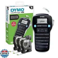DYMO LabelManager 160 Portable Label Maker Bundle, Easy-to-Use, One-Touch Sma