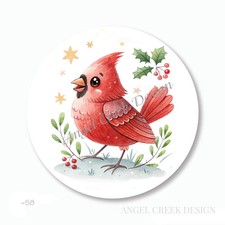 HOLIDAY RED CARDINAL SCRAPBOOK STICKERS ENVELOPE SEALS CHRISTMAS PARTY FAVORS