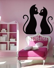 Wall Stickers Vinyl Decal Pets Cat Kitten Love Wall Decor Mural Vinyl ig033 