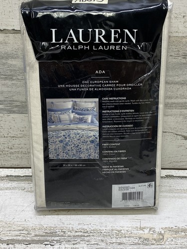 Ralph Lauren Ada Webrahmen Euro Sham Blau Creme Neu - Bild 4 von 5