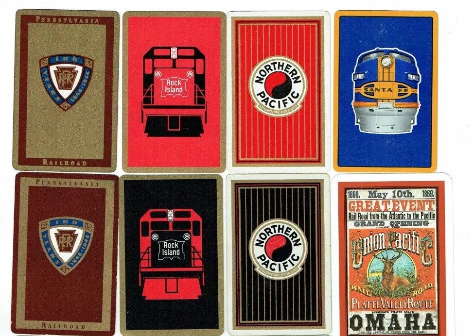 13 Railroad Playing Cards Swap LOT Train Logo PAIRS & 20sEra PRR eBay