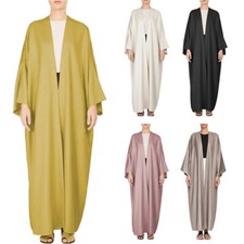 Dubai Women Open Long Dress Abaya Islamic Kimono Muslim Robe Cardigan Gown Prom