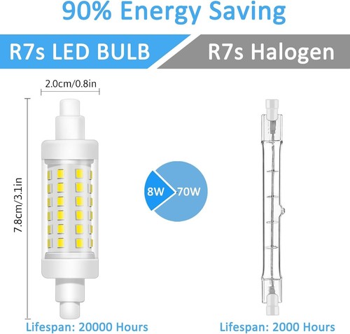 2x R7s LED 78mm Leuchtmittel 8W AC220-240V, Nicht Dimmbar, 360° Abstrahlwinkel - Bild 24 von 29