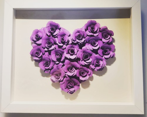 3D Wall Hanging Roses Frame Art Artificial Flowers for Valentines Day Gifts - Picture 7 of 23