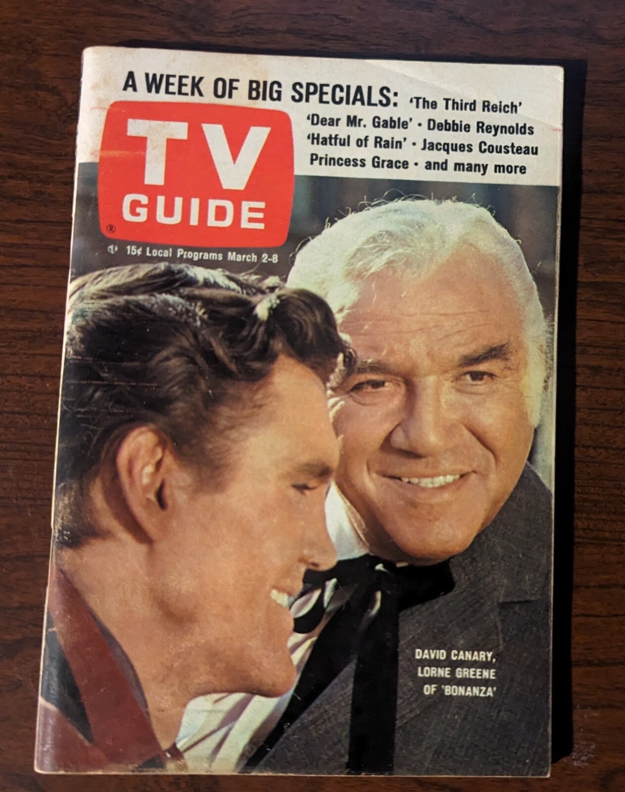 Vintage TV GuideMarch 28, 1968 Lorne Greene, David Canary NYC Metro