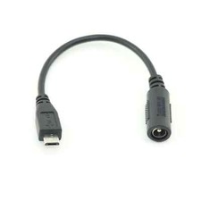 DC Power Supply Plug Adapter Female 5.5x2.1mm To Micro USB 5 Pin Power Cable
