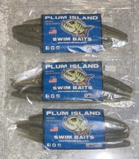3 Packs Plum Island Swim Baits With Bio Edge Scent Striped Bass 8” Green