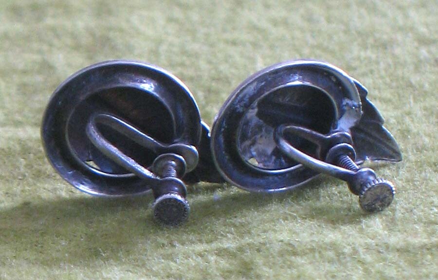 Solid Sterling Silver Native American Screw Back … - image 2