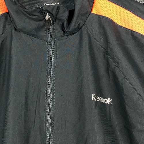 Reebok PlayDry Mens Medium Full Zip Windbreaker Jacket Black High Neck - Picture 2 of 14