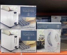 Electric Kettle 1.7L Cordless Jug Kettle & 2 Slice Wide Slot Toaster Set White