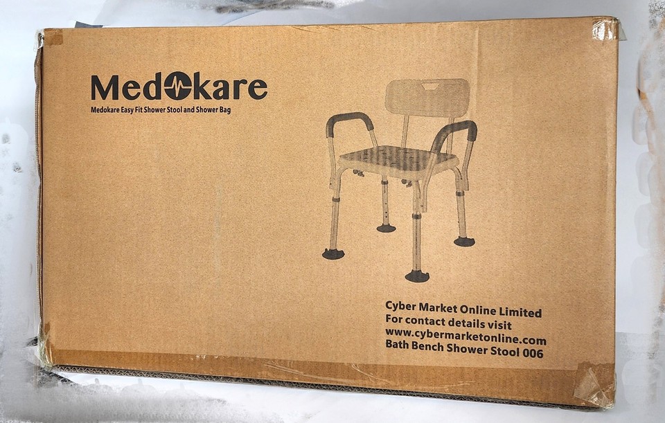 Medokare Shower Chair With Back Padded Shower Seat With Handles