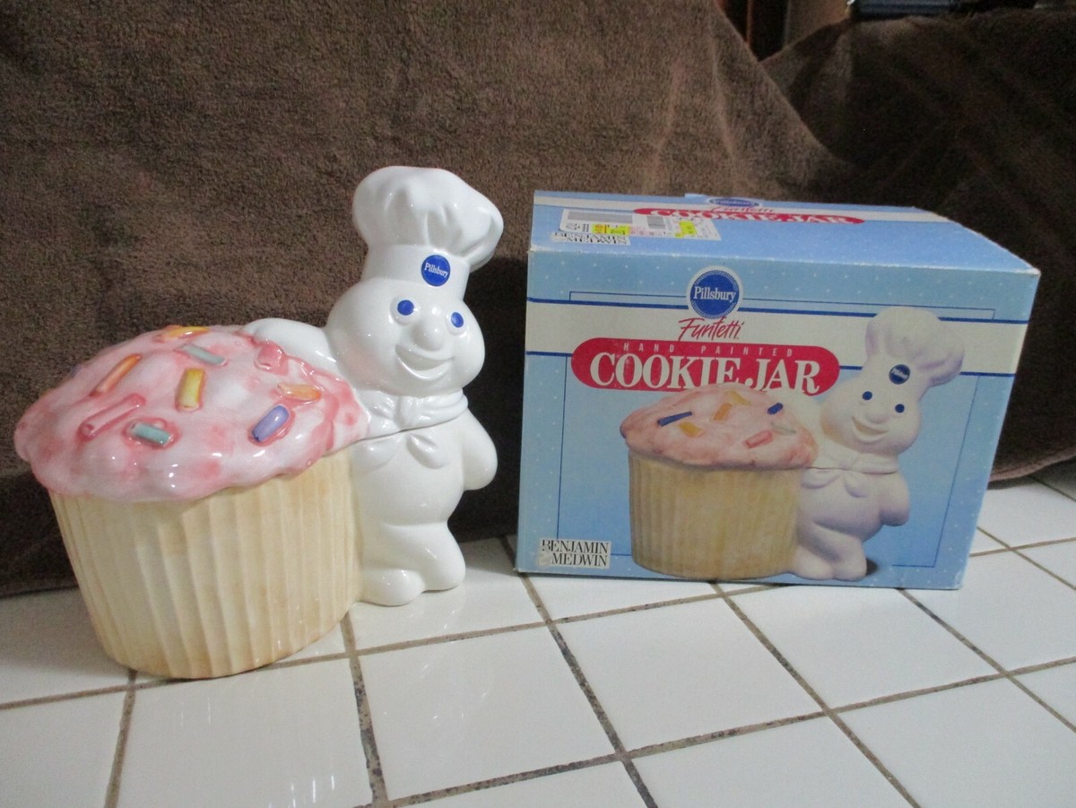 Vintage 1991 Pillsbury Dough Boy Funfetti Cupcake Cookie Jar