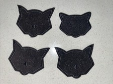 4 Lot Black Cat Patches Halloween Embroidered Patch