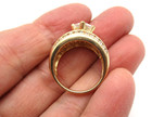 14K Solid Yellow Gold Cubic Zirconia Cocktail Ring Size 8 [R324] — photo 6