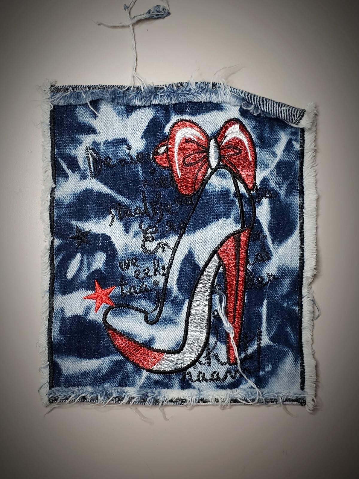 Denim patches for DIY projects - high hill shoes