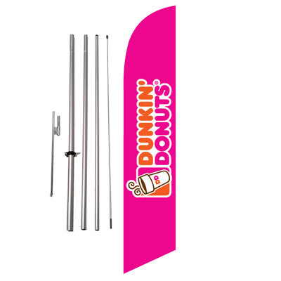 Dunkin Donuts Feather Banner Swooper Flag Kit with pole+spike