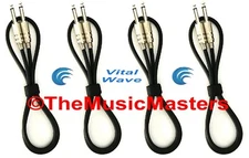 4 Pack 3ft 1/4" Instrument Guitar Bass Amp Keyboard Audio Cable Cord Wire VWLTW