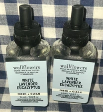 NEW 2-Pack WHITE LAVENDER EUCALYPTUS Wallflower Refill Bulbs Bath & Body Works