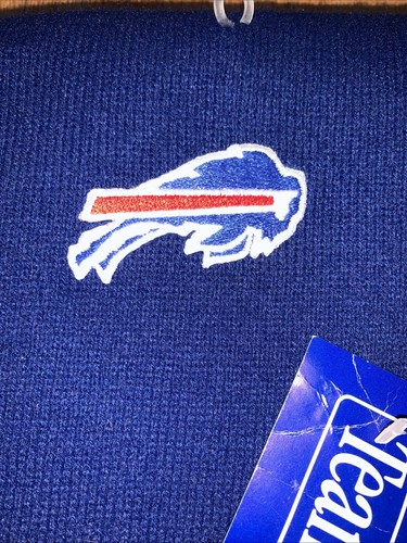 Vintage Buffalo Bills Red Blue Acrylic Winter Scarf With Tassels TM - Picture 2 of 4