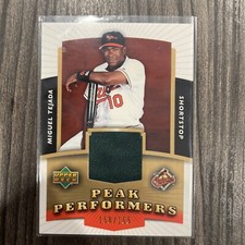 2004 Upper Deck Peak Performers Jerseys Gold /165 Miguel Tejada #PP-MT