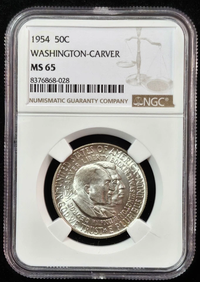 1954-P Washington- Carver Silver Half Dollar- NGC Graded MS 65 Lustrous Specimen - Image 2 of 4