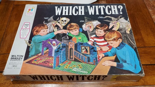 Vintage 1970s Milton Bradley Which Witch Board Game In Box Near 