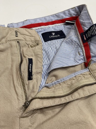 Cremieux Men’s Khaki Beige Flat-Front Newport Stripe Shorts Size 32 Inseam 9” - Picture 4 of 5