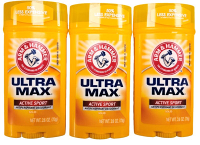 Arm & Hammer Antiperspirant ULTRA MAX - ACTIVE SPORT - 2.6 oz ( 3 pack )