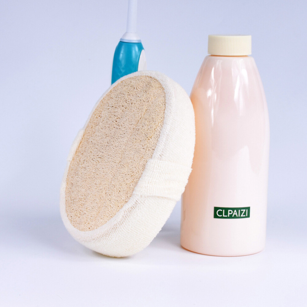 2pcs Oval Natural Exfoliating Loofah Sponge Pads Bath Shower Sponge