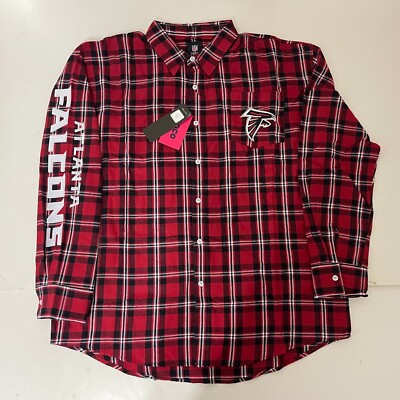 Atlanta Falcons FOCO Mens Flannel Plaid Long Sleeve Button Up