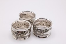 Set of 3 victorian silver plated napkin rings