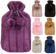 WINTER Clearance Hot Water Bottle WITH Fur Cover FLUFFY Period Pain Relaxation