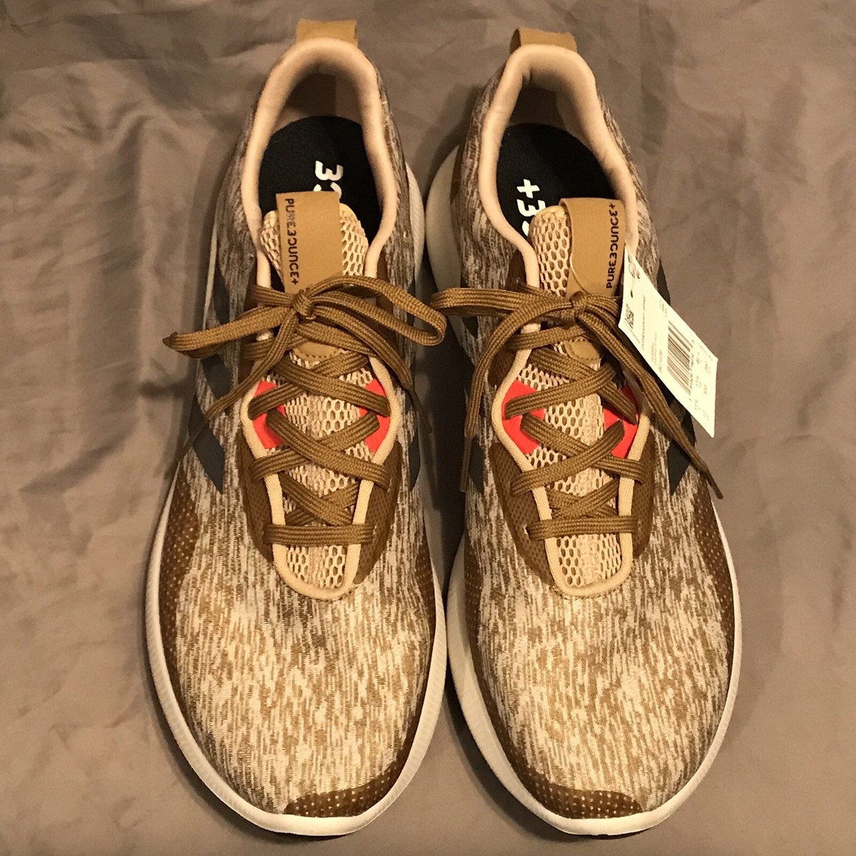 Adidas Purebounce+ Mens Running Shoes Raw Khaki Brown BC1039 Size 10 adidas Purebounce+ Street Raw Desert for Sale | Authenticity  main image 2