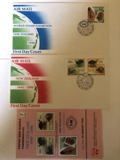 PNG STAMPS FDC 1990 NZ 150th & WORLD STAMP EXPO
