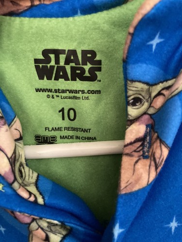 Sleepwear Boys' Star Wars Mandalorian The Child Grogu Blue Flannel Pajamas 10 - Picture 3 of 3