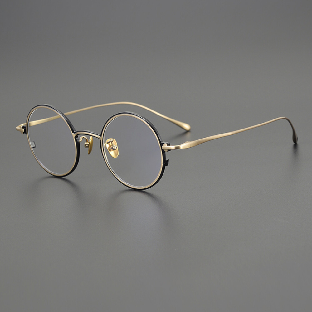 Pure Titanium Glasses Men Ultralight Retro Round Eyeglasses Frames women  Eyewear