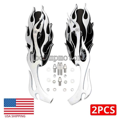 Chrome Billet Motorcycle Mirrors For Harley Davidson FLHX Street Glide - 8mm Thread