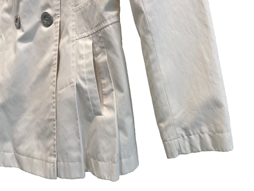 Women's Via Spiga Cream Double Breasted Pleated Trench Coat/Jacket Size S - Picture 5 of 17