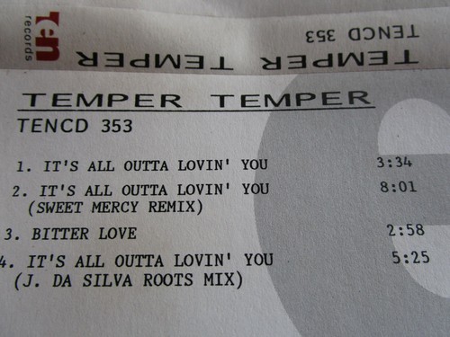 Temper Temper It's All Outta Lovin' You Advance Promo Tape Cassette Single - Picture 1 of 4