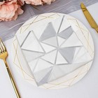 20 Silver 13x13 in Dinner Cocktail Paper NAPKINS Geometric Design Party Events