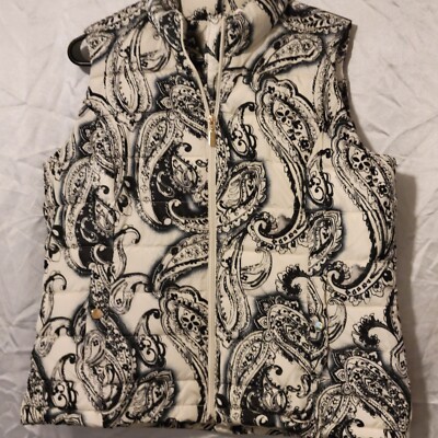 Charter Club Puffer Vest White Designs Ladies Size L 