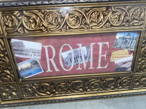 Vintage 2010 Rome Decorative Wall Hanging Framed Picture 15 X 9 - Picture 4 of 6