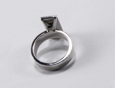 BACCARAT INSOMNIGHT 925 STERLING SILVER BLUE CRYSTAL RING Sz US-6